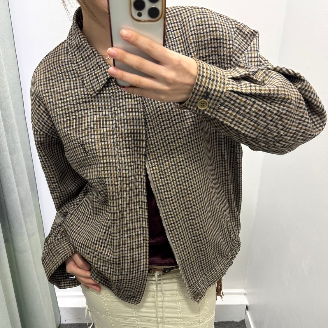 입생로랑 뿌르옴므 브라운 체크 모 블루종 상품이미지1