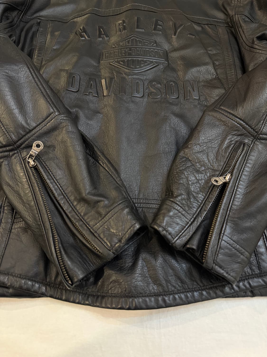 할리데이비슨 엠보싱 로고 라이더 가죽자켓 상품이미지3