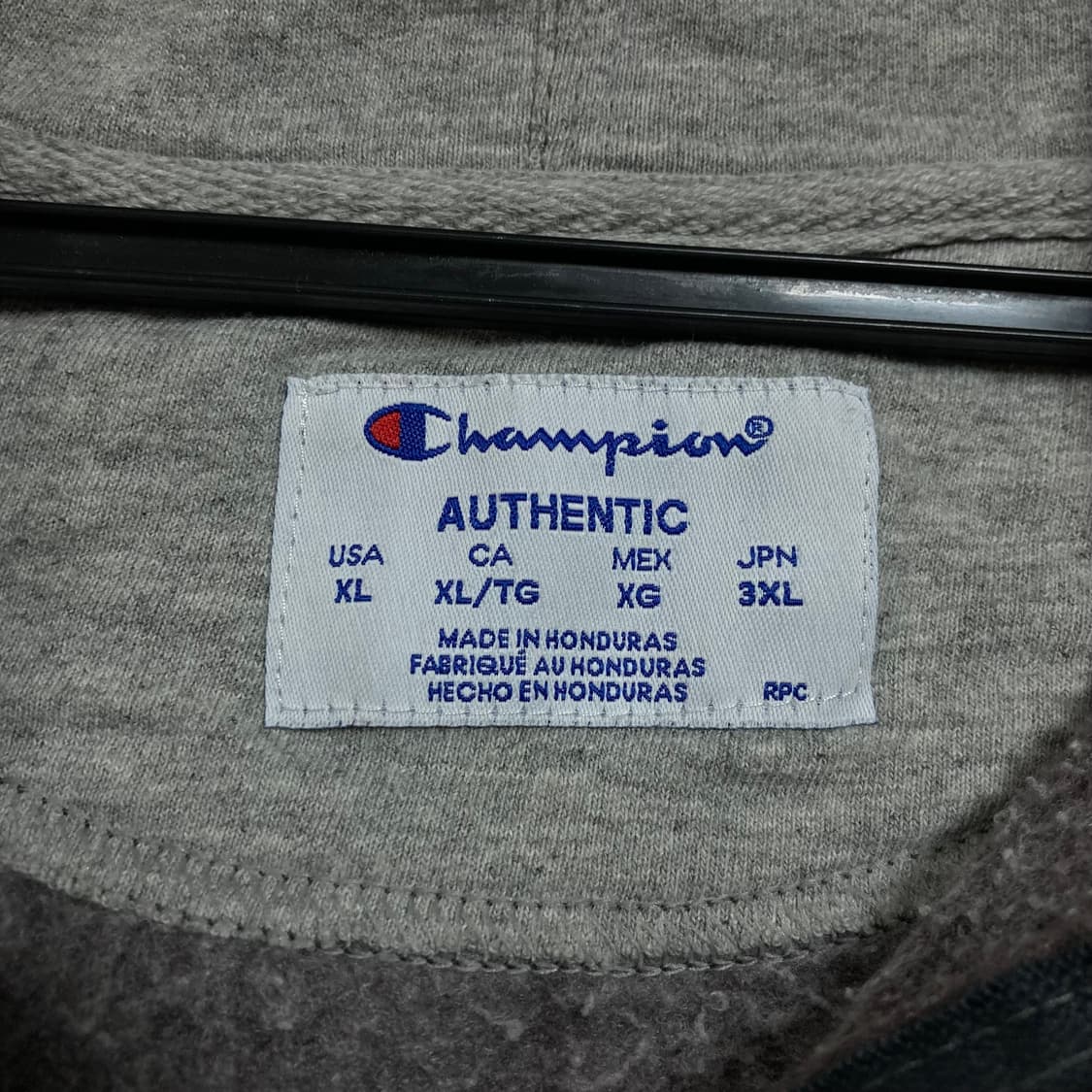 챔피온 스몰 로고 차콜 후드 집업 상품이미지3