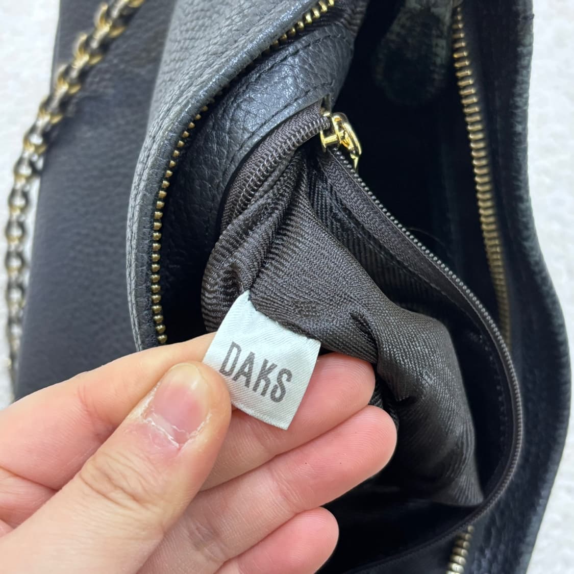 F 닥스 로고 포인트 가죽 숄더백 0407E2 상품이미지4