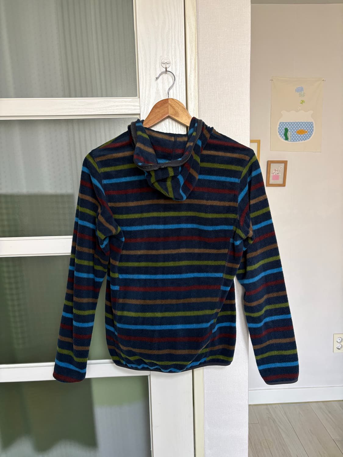 네이비 스트라이프 플리스 후드집업 상품이미지6