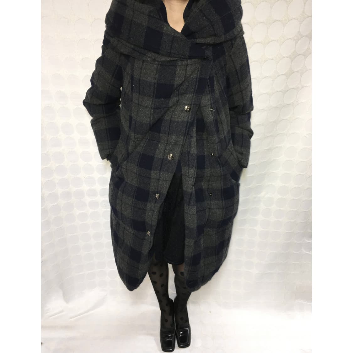 vivienne westwood체크 넥워머 디테일 패딩 상품이미지1