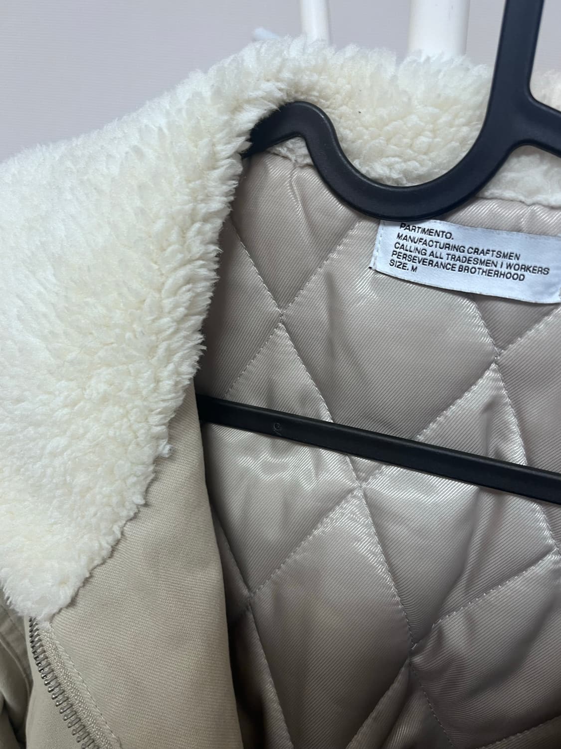 파르티멘토 3M 신슐레이트 보아 플리스 무톤 자켓 베이지 m 상품이미지3