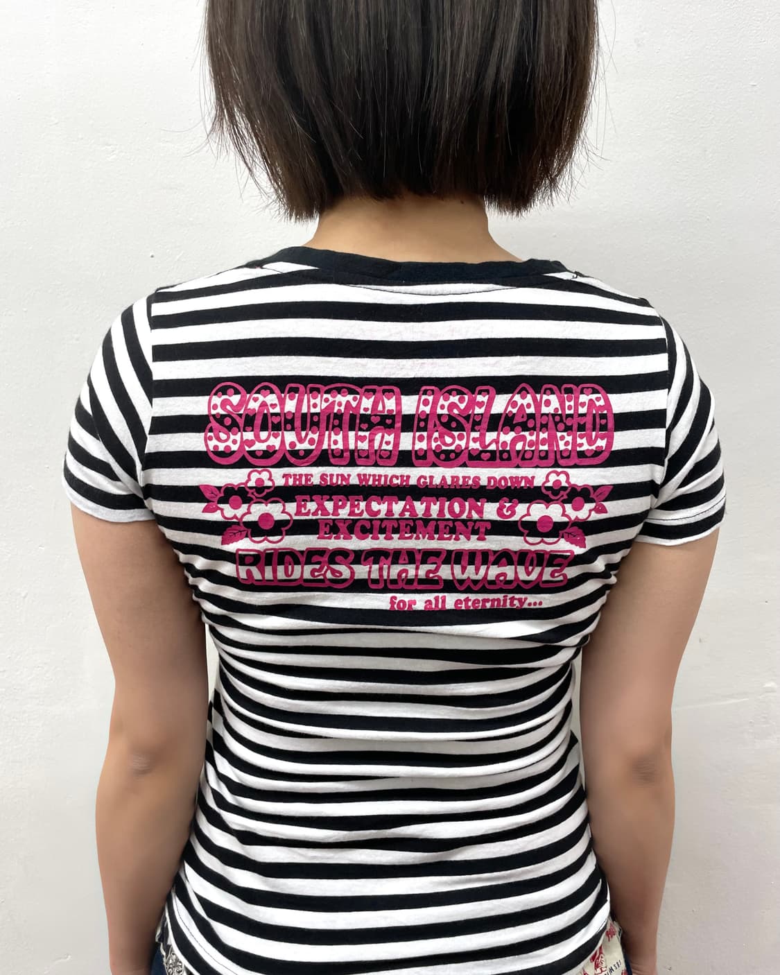 Golden Day Rainbow Flower Stripe T-shirt 상품이미지5