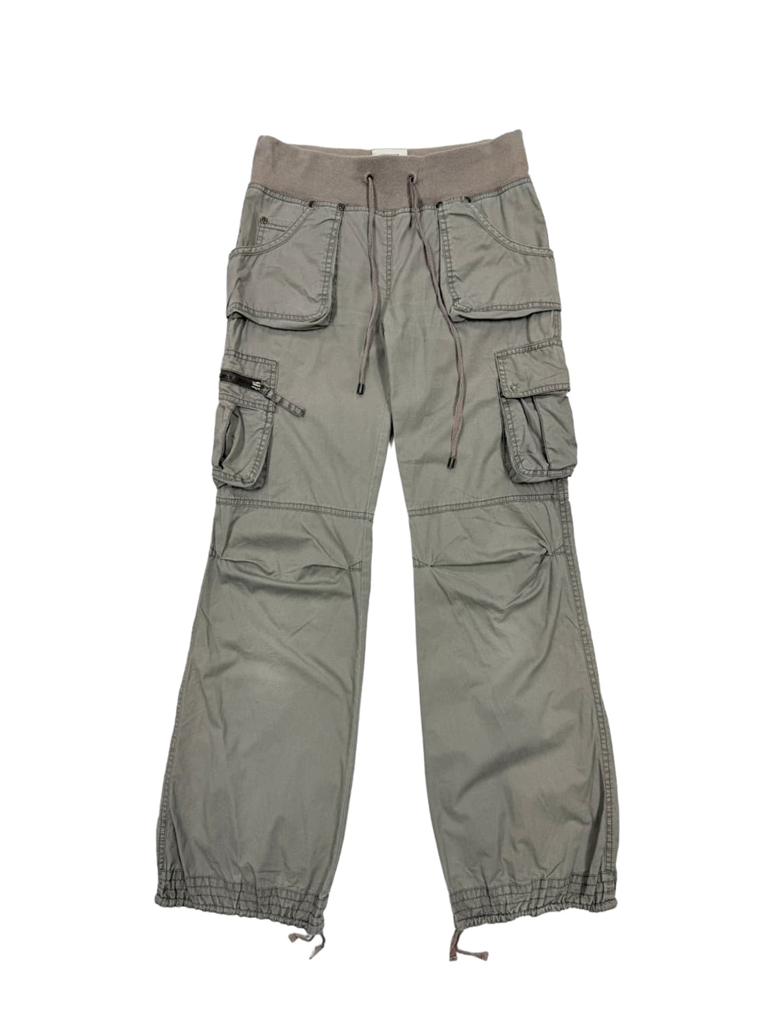 빈티지 00‘s 포켓 디테일 카키 그레이 카고 팬츠 상품이미지1