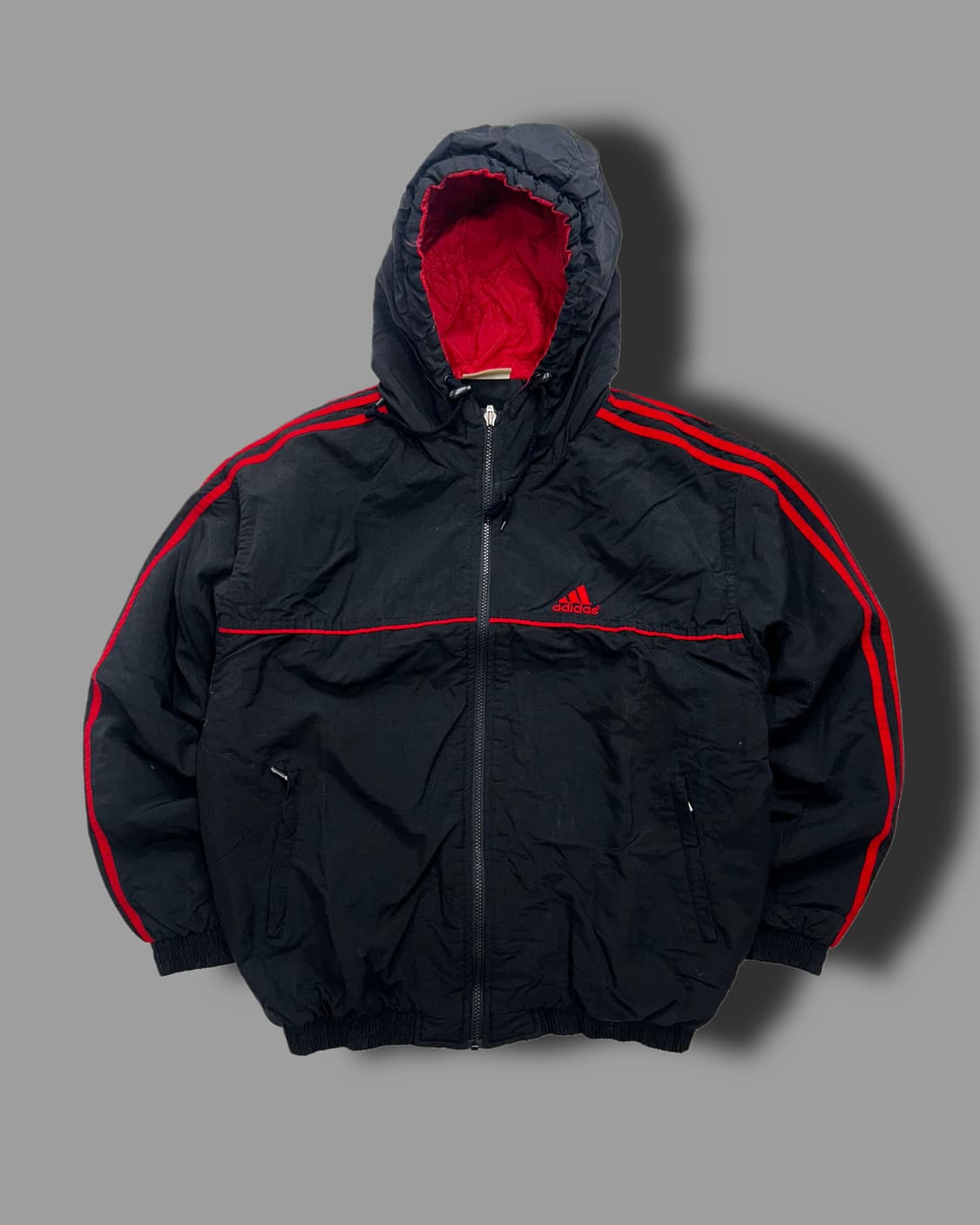 아디다스 90s 블랙 레드 점퍼 L 상품이미지4