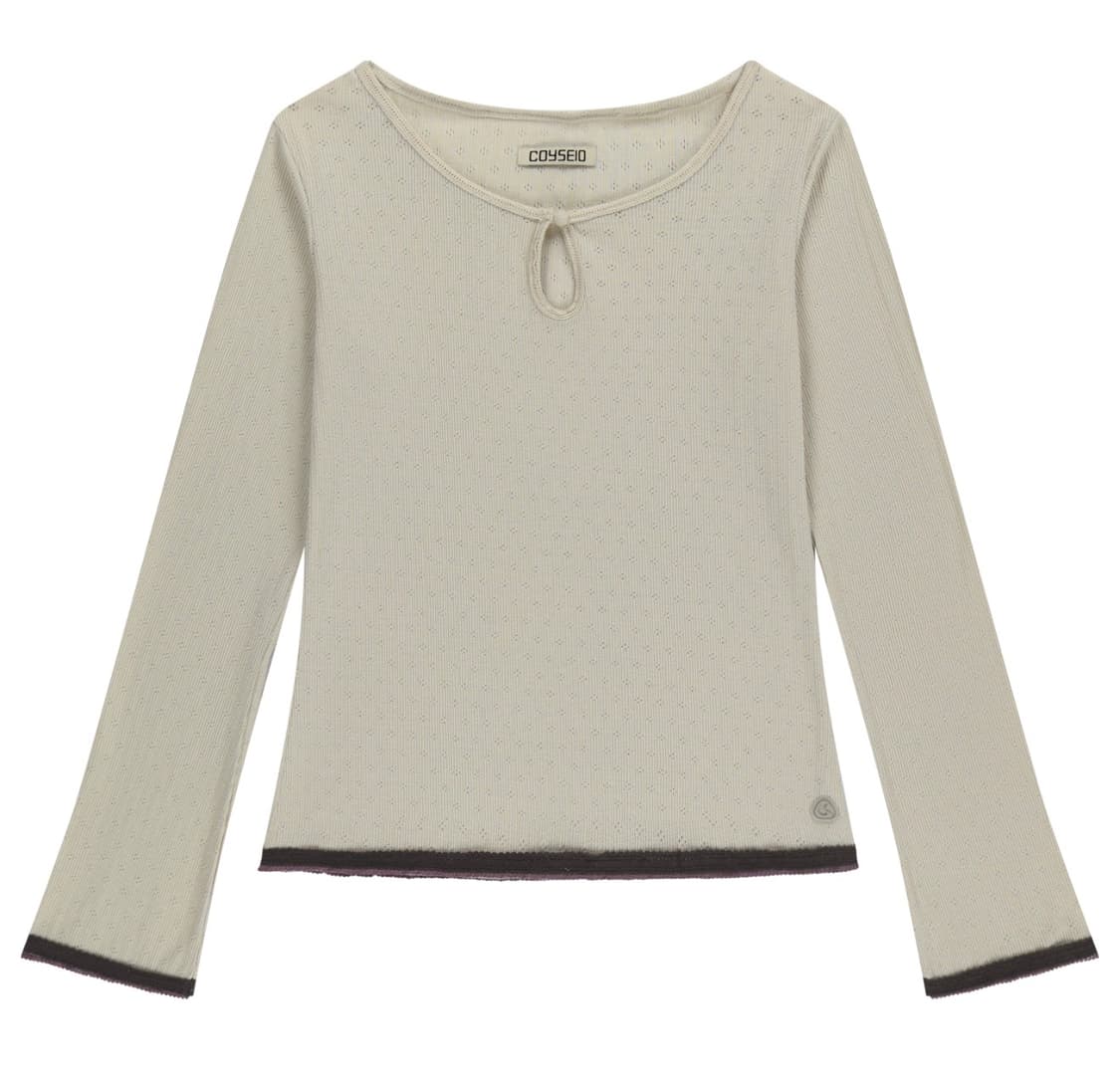 코이세이오 아일렛 레이스 롱슬리브 아이보리 상품이미지1