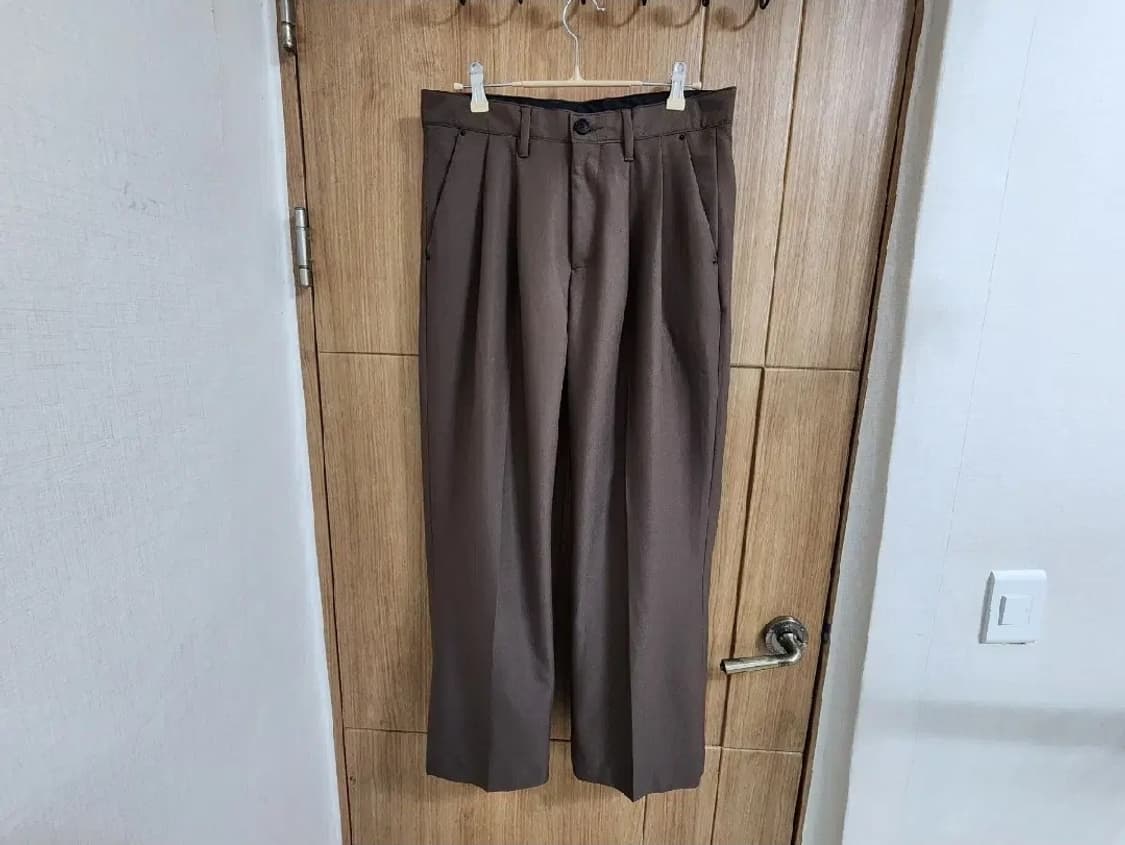 (M)메종미네드 세인트 투턱 와이드 팬츠 슬랙스 브라운 상품이미지2