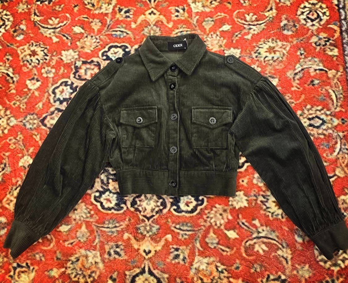 Cider  솔리드 코듀로이 크롭 재킷 상품이미지1