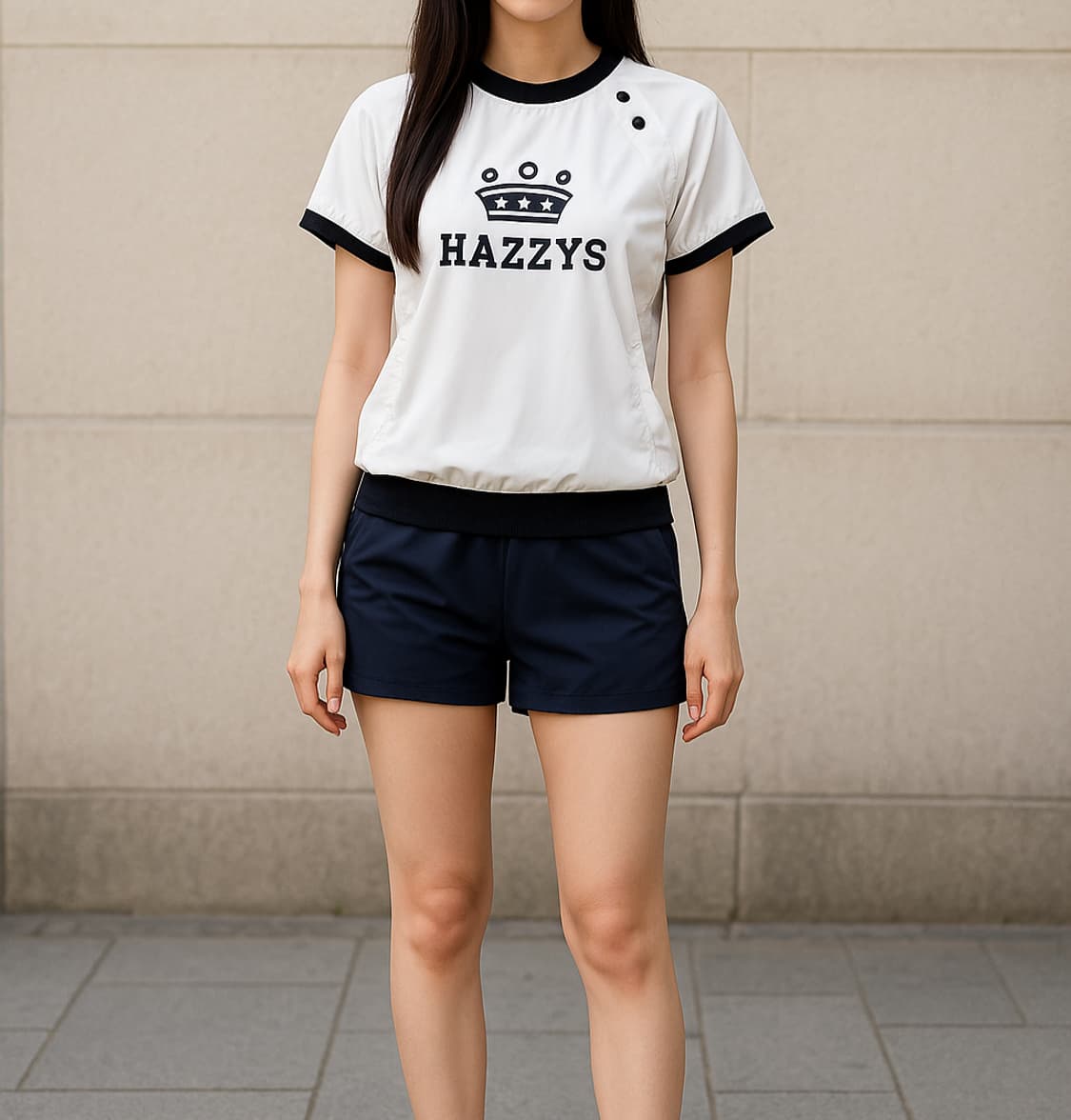 헤지스 화이트 반팔 바람막이 티셔츠_90 상품이미지1