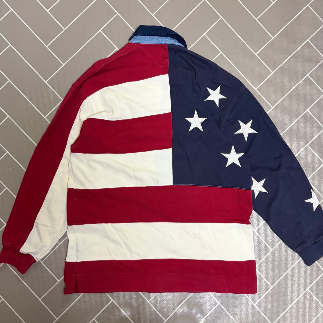 타미힐피거 성조기 럭비 긴팔티셔츠 M 상품이미지6