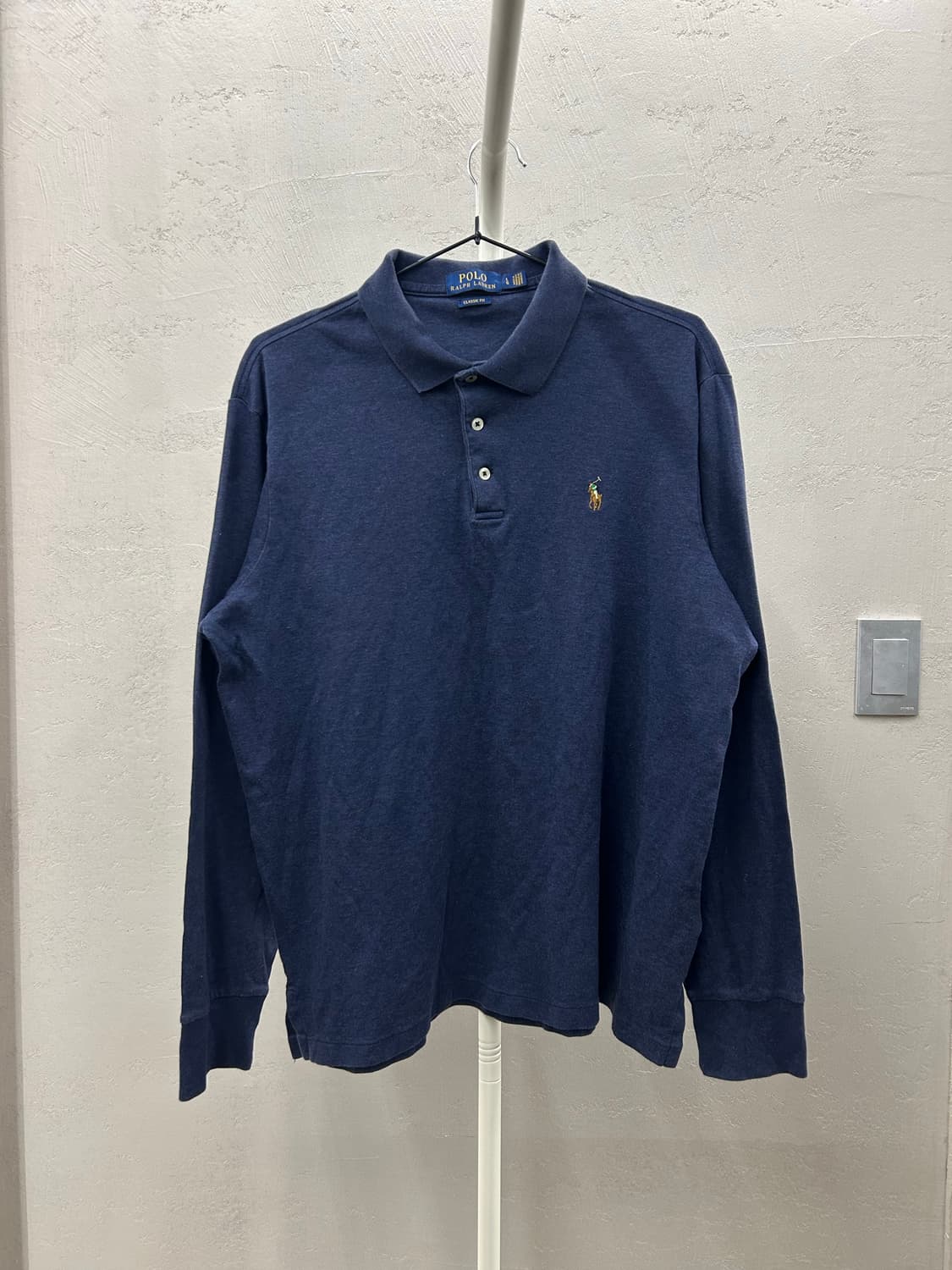 폴로 랄프로렌 긴팔 카라티 네이비 상품이미지2