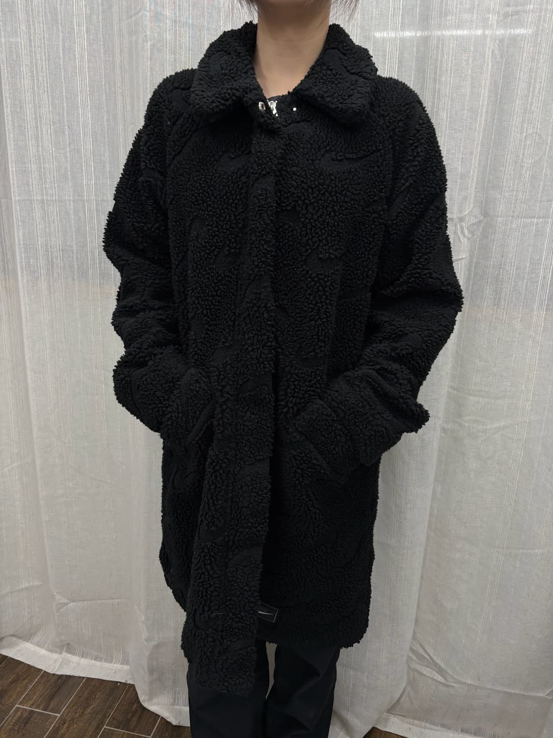 나이키 우먼스 스우시 쉐르파 후리스 롱 자켓 Size: 90사이즈  상품이미지4