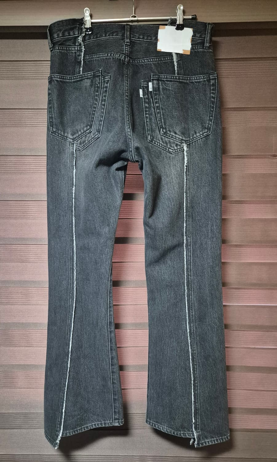 [L]올드파크 리메이크 플레어 데님 페이디드 블랙 상품이미지2