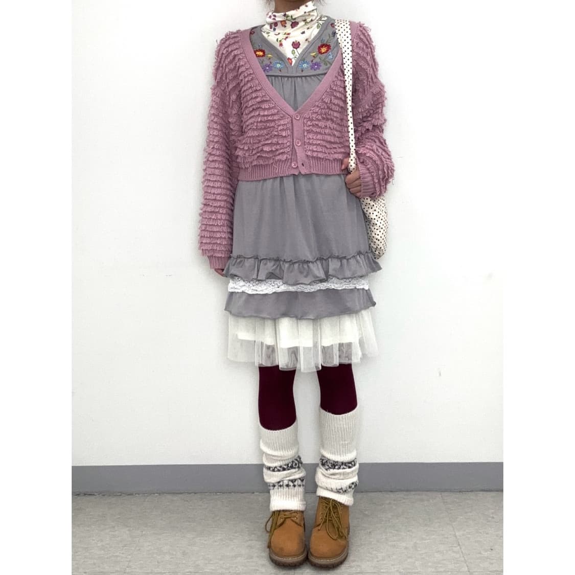 빈티지 핑크 크롭 가디건 상품이미지2