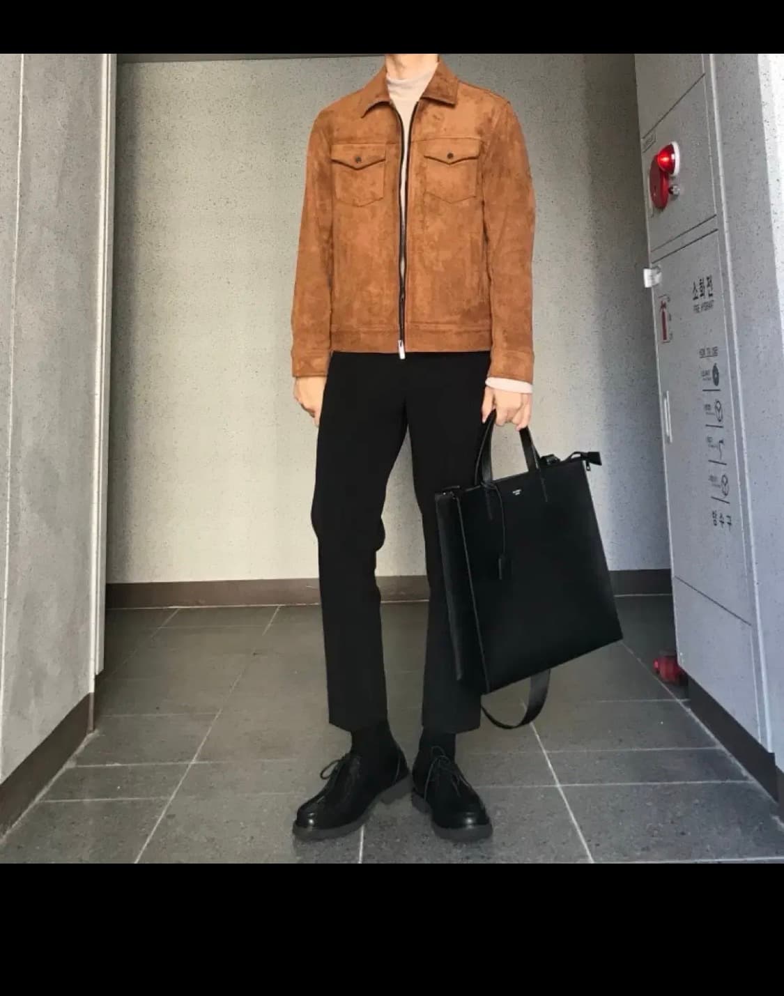 미나브 minav 스웨이드 카멜 자켓 L 사이즈 상품이미지3