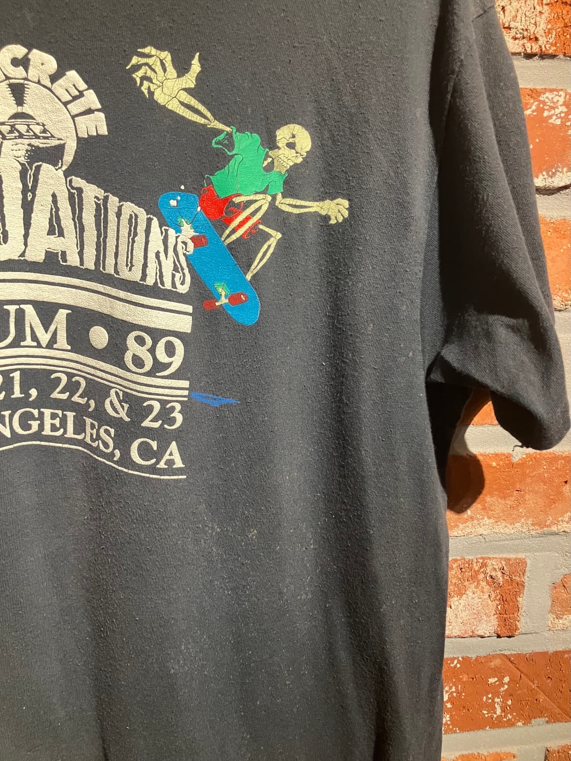 90s USA 빈티지 스켈레톤 반팔 티셔츠 상품이미지5