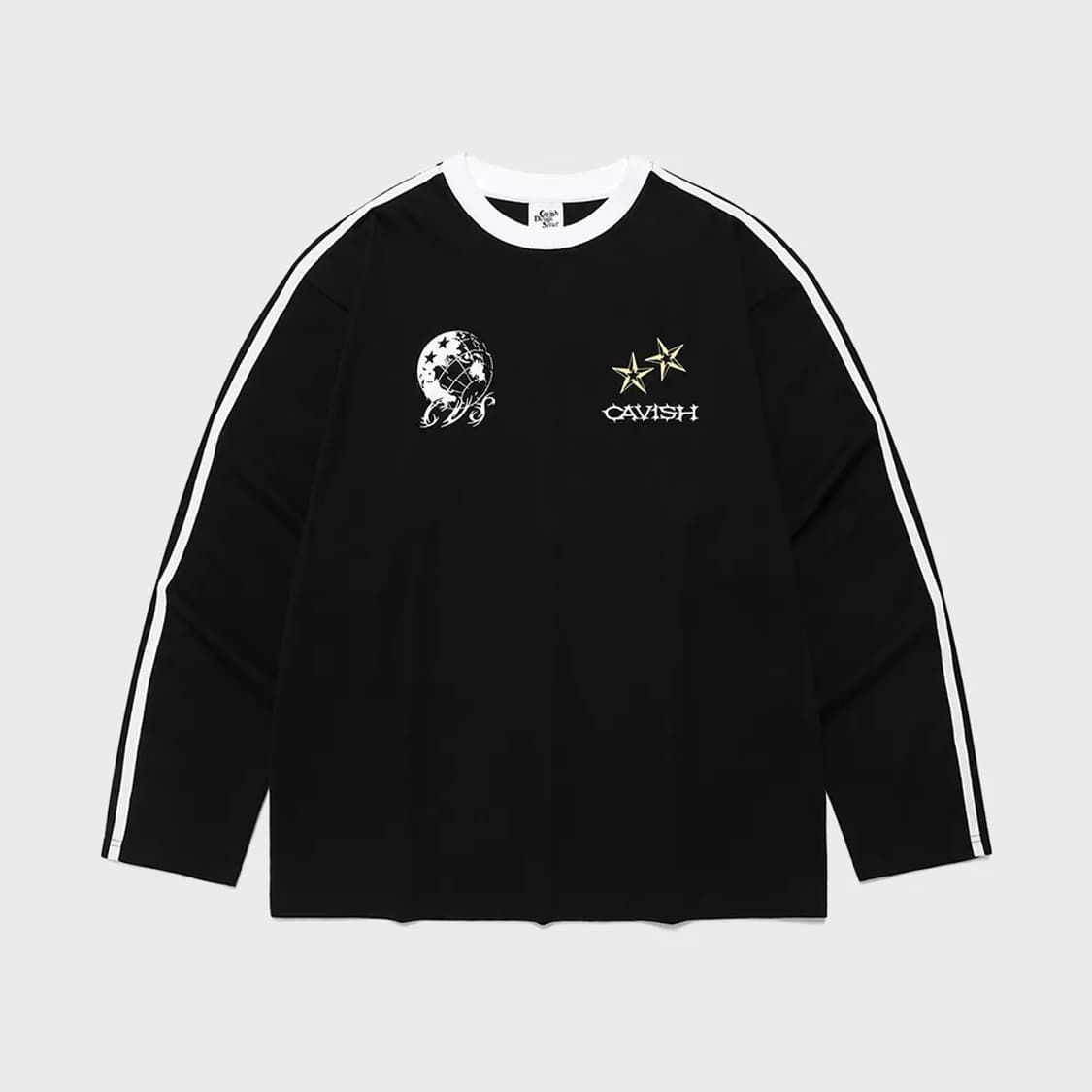 Cavish GLOBE FOOTBALL LS TEE BLACK 카비시 상품이미지1