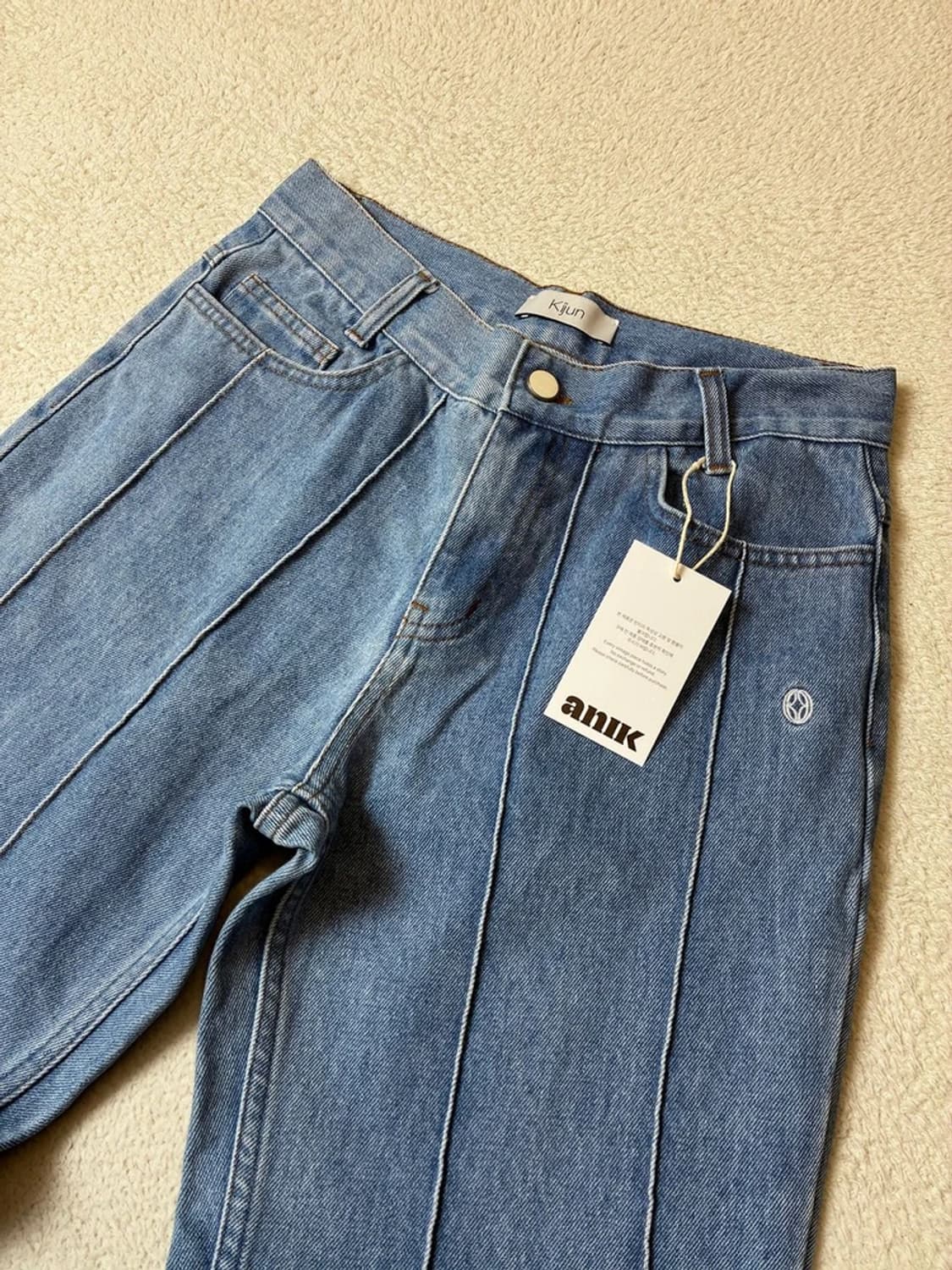 기준 KIJUN 22ss 8핀 턱 부츠컷 와이드 데님 팬츠 PN8021 상품이미지3