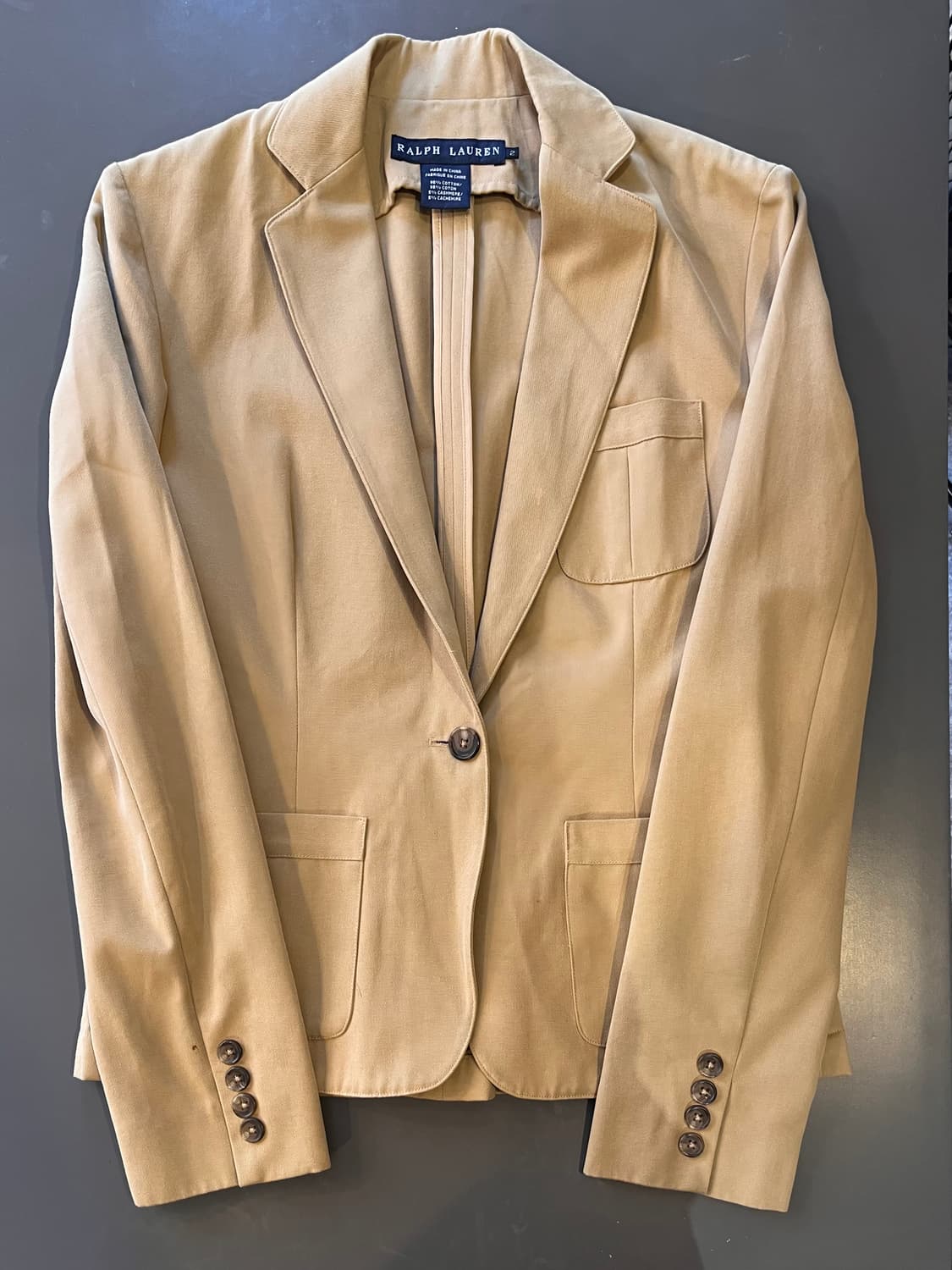 랄프로렌 캐시미어 블렌드 베이지 블레이저 상품이미지3