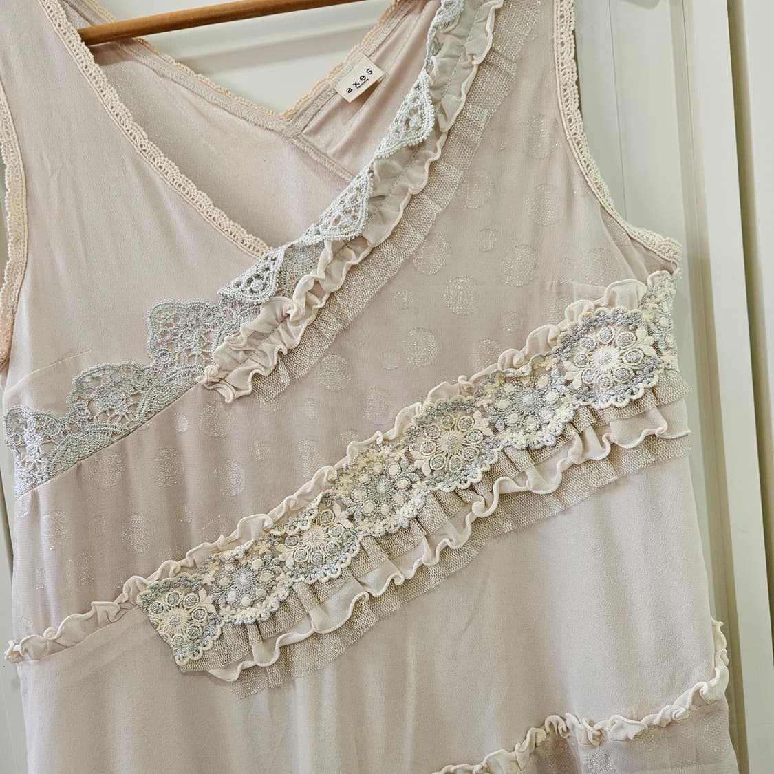 엑시즈 팜(axes femme) 레이스 레이어드 쉬폰 원피스 상품이미지2