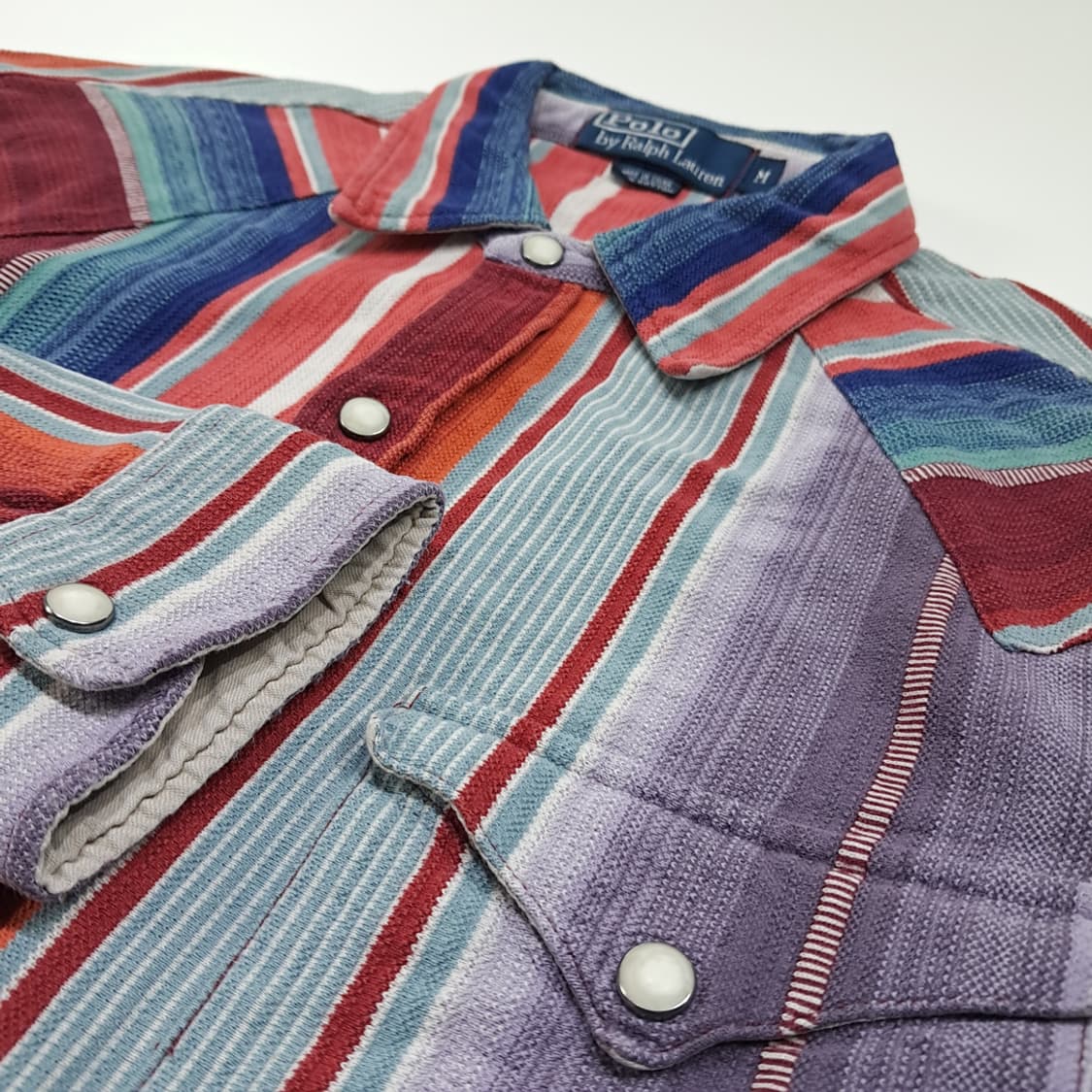 CL889 M 폴로 90s 슬럽 코튼 스트라이프 럭셔리 웨스턴 셔츠 남 상품이미지4