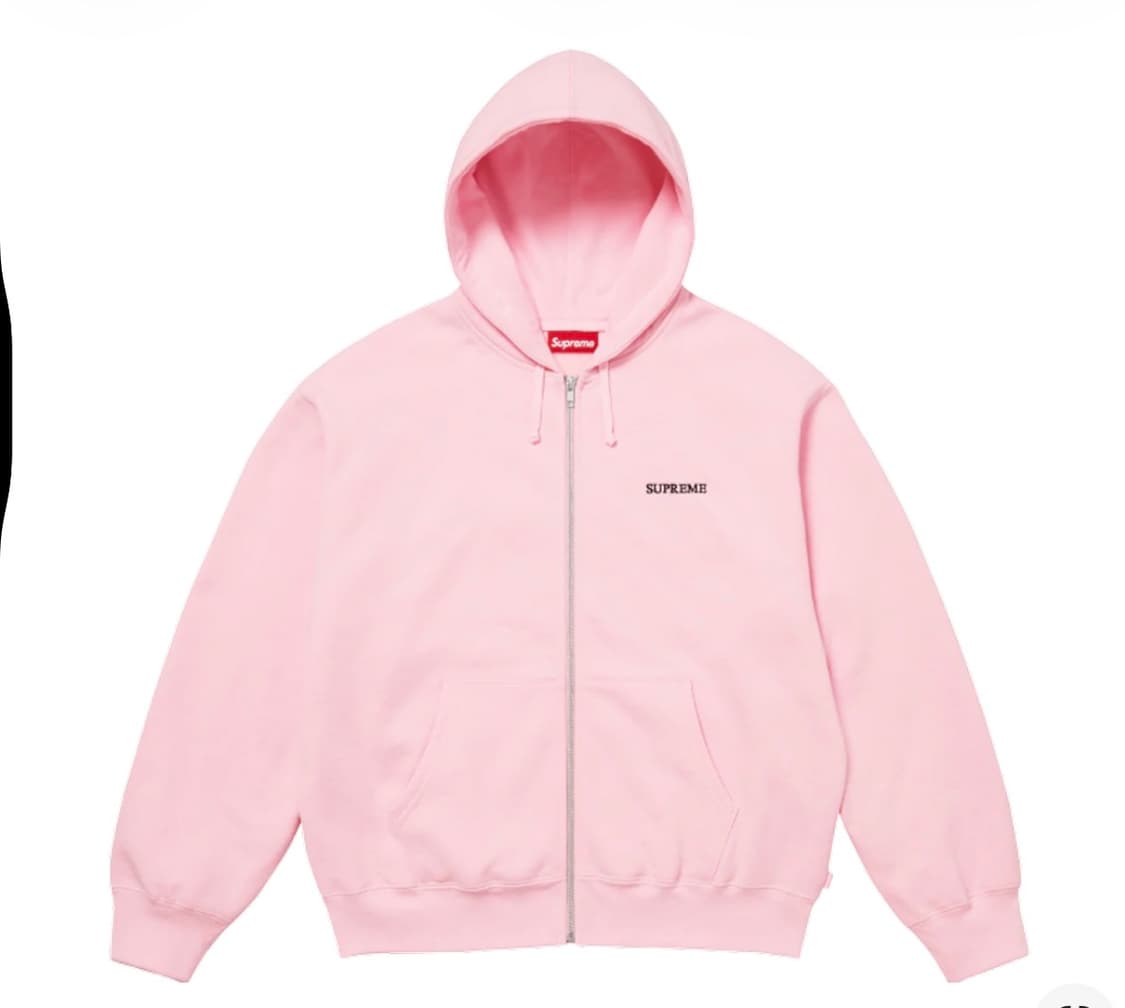 슈프림 IDGAF 후드집업 핑크 M 상품이미지1