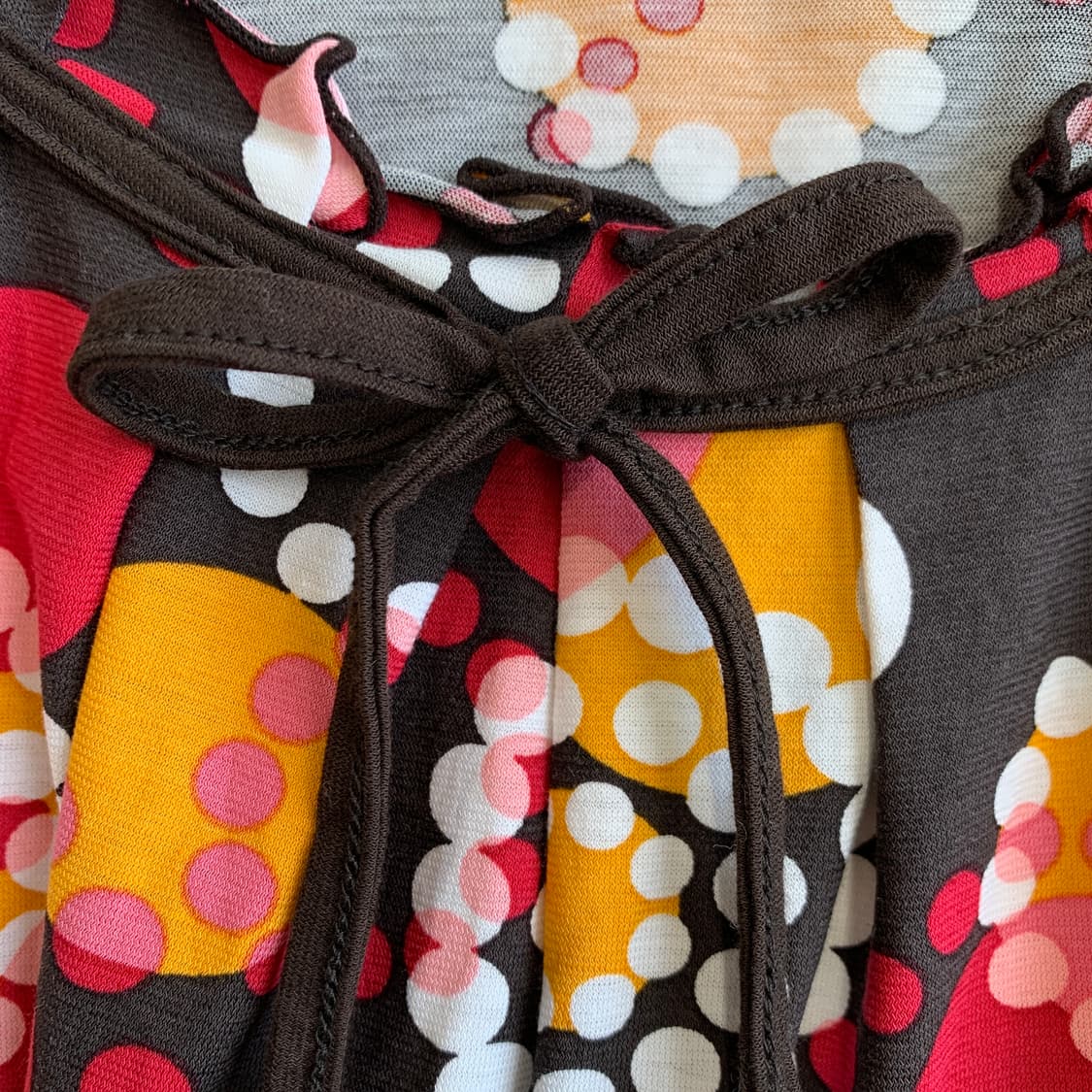 일본 빈티지 NOBLE STONE 리본 넥라인 주름 반팔티 1901 상품이미지4