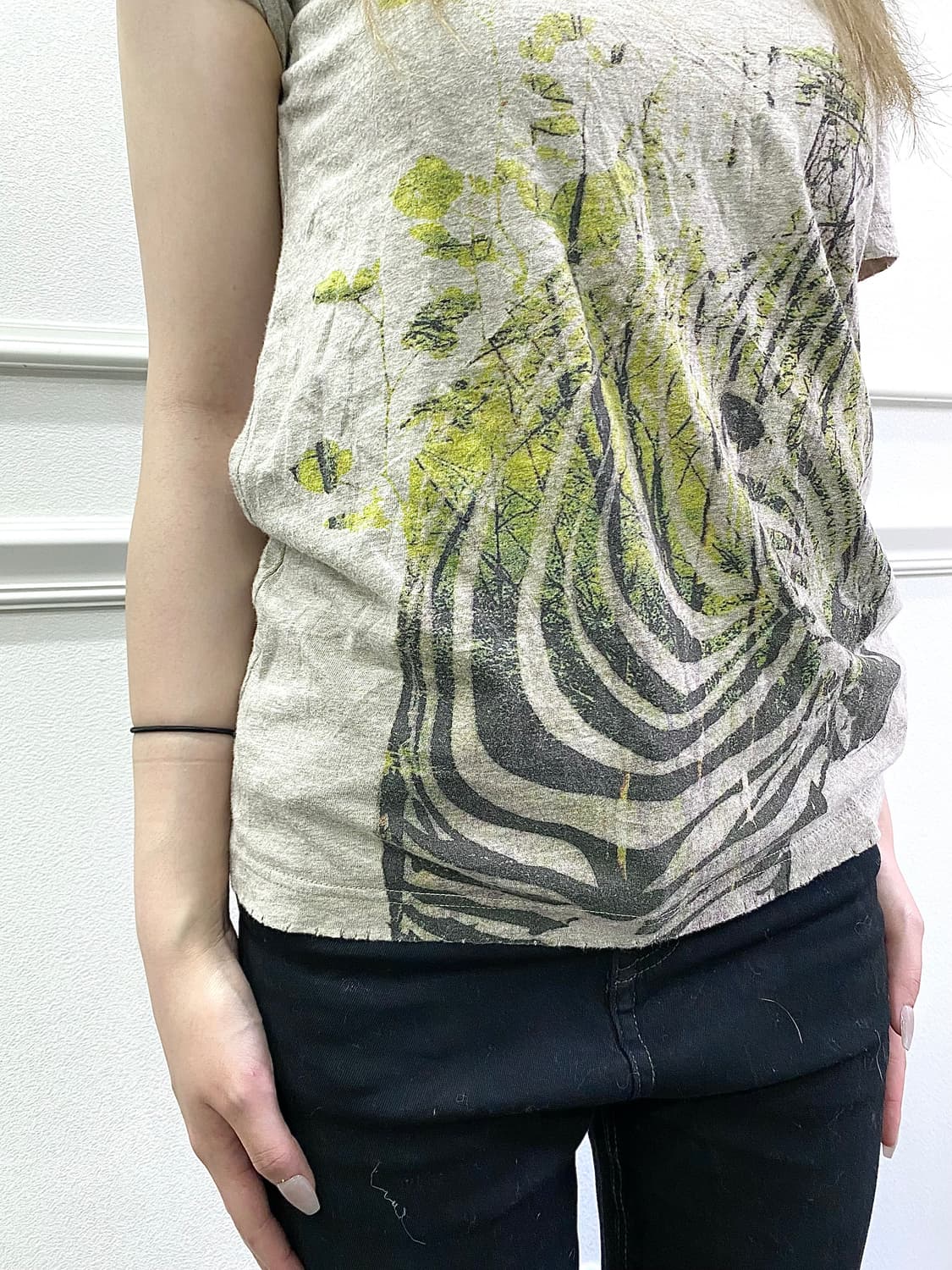 Y2K Print Slim Fit Top 상품이미지6