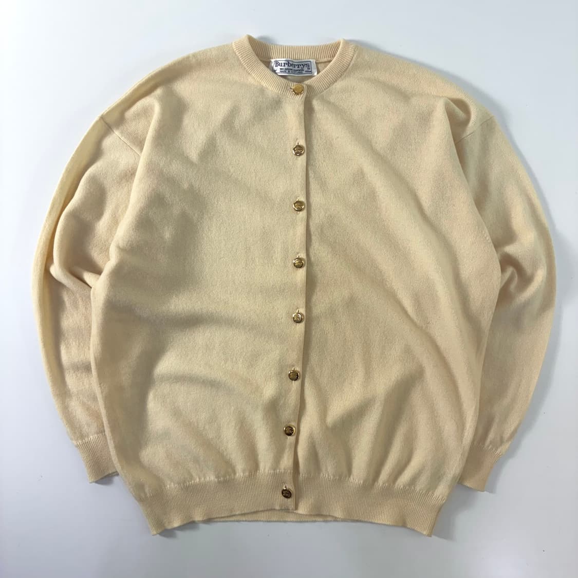 Burberrys 버버리 90‘s 우먼스 아이보리 금당 각인버튼 가디건 상품이미지1