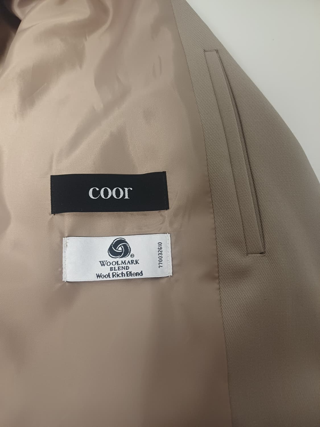 [L] 쿠어(COOR) 울 블렌드 발마칸 집업 블루종 (베이지) 상품이미지4