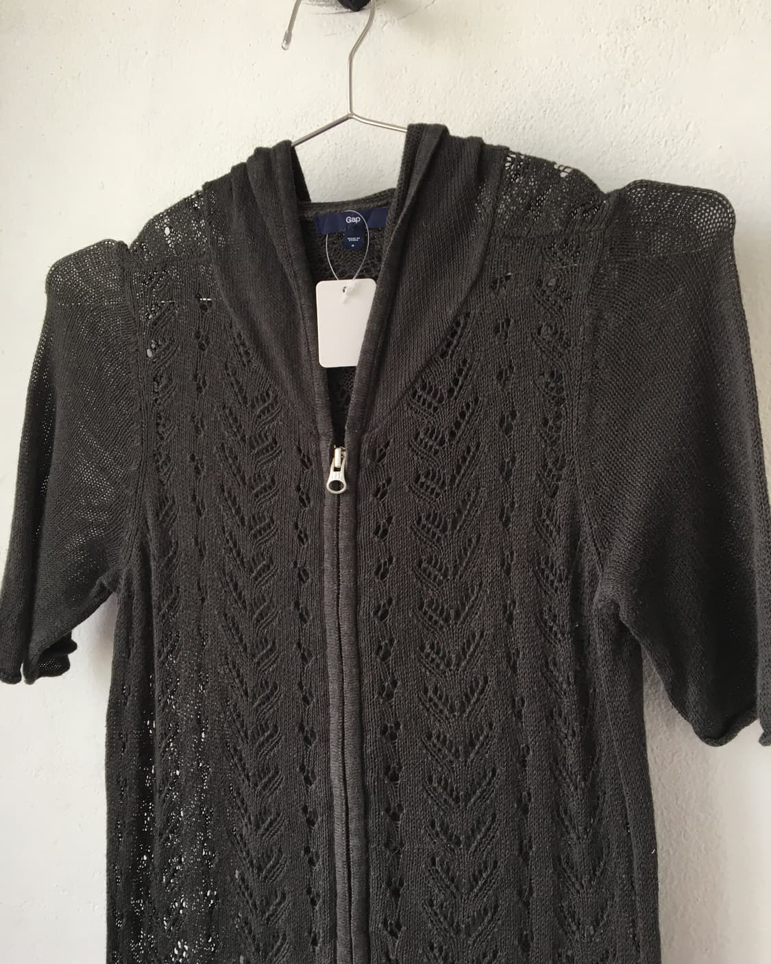 Punching pattern knit hood zip up 상품이미지5