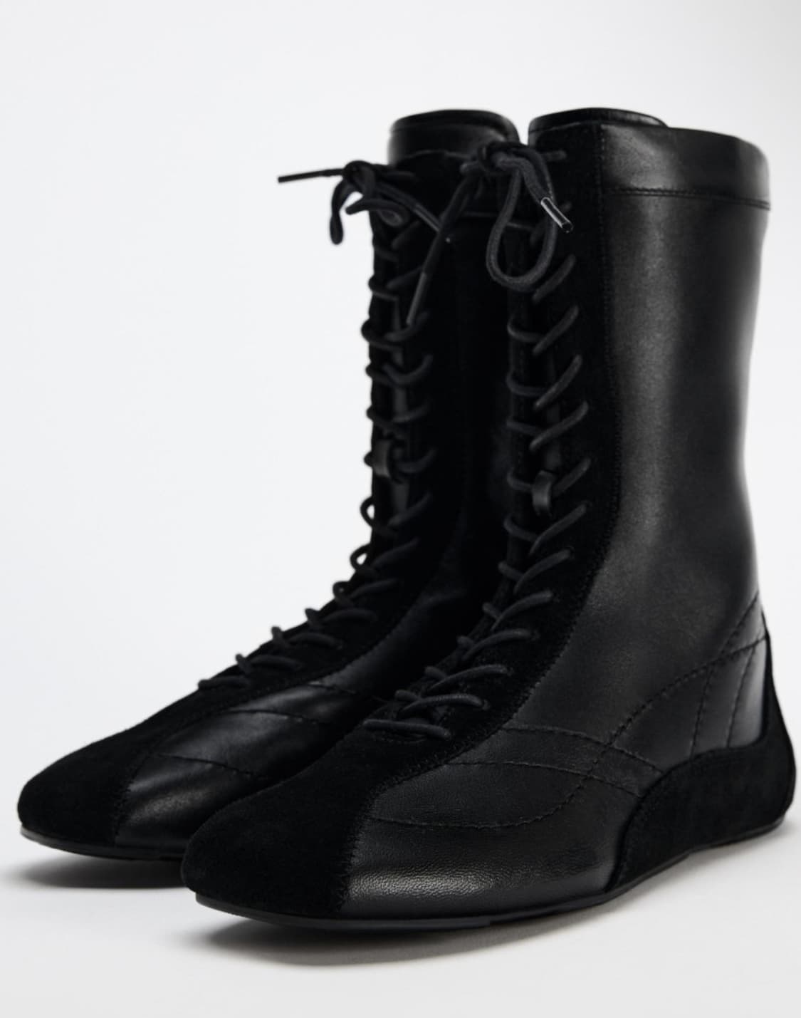 자라 레더 레이스업 플랫 부츠 상품이미지1