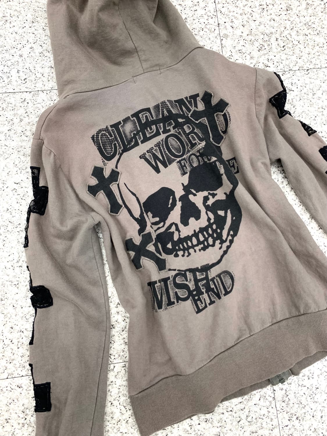 M.K.R cross lace detail hoodie  상품이미지7