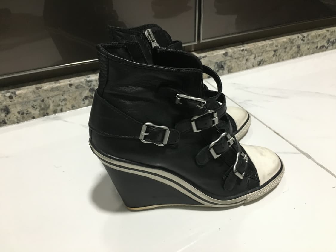 ASH 아쉬 레더 블랙 힐 스니커즈 37 상품이미지4