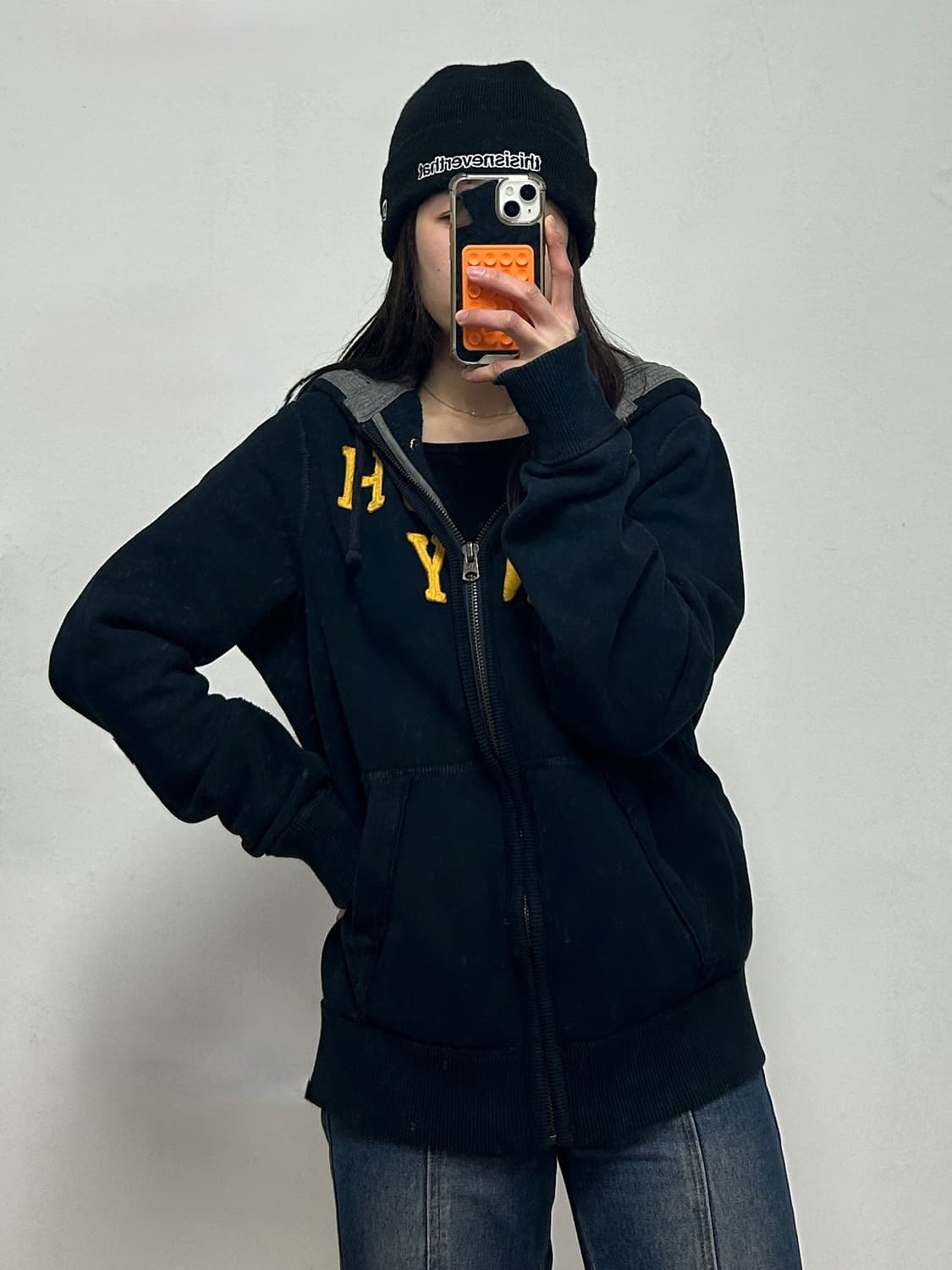 아베크롬비 y2k 머슬하이 후드집업 네이비 상품이미지1