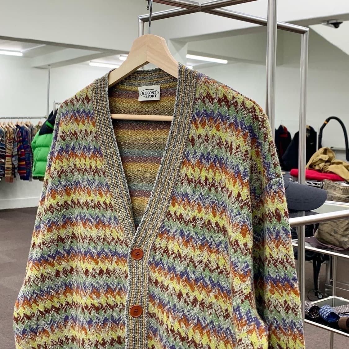 미쏘니 스포츠 패턴 가디건 상품이미지1