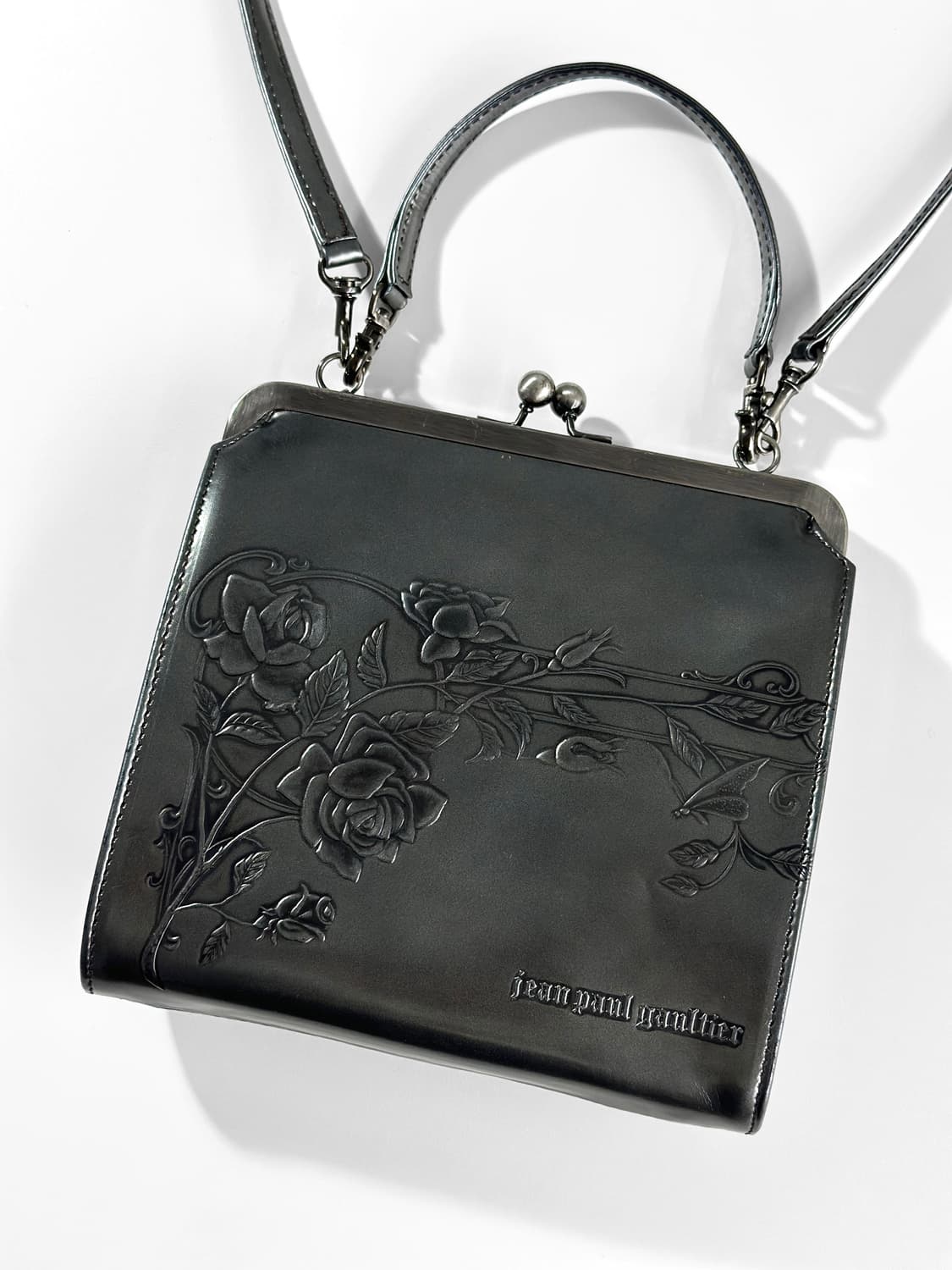 90~00s 장 폴 고르티에 로즈 엠보싱 프레임 백 상품이미지1
