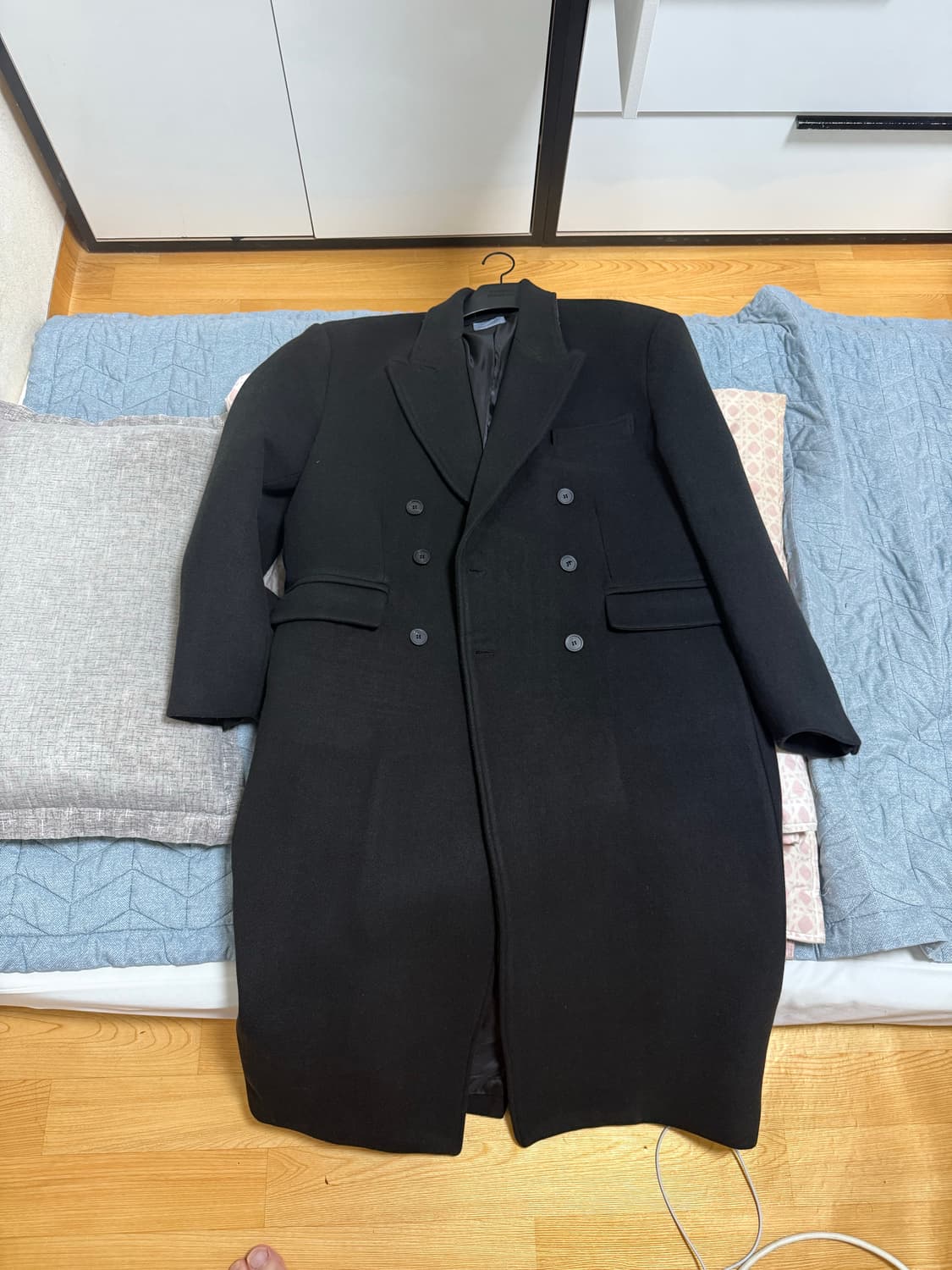 원플릿 롱코트 원 비엔나 맥시 울 코트 검정 판매합니다! 상품이미지1