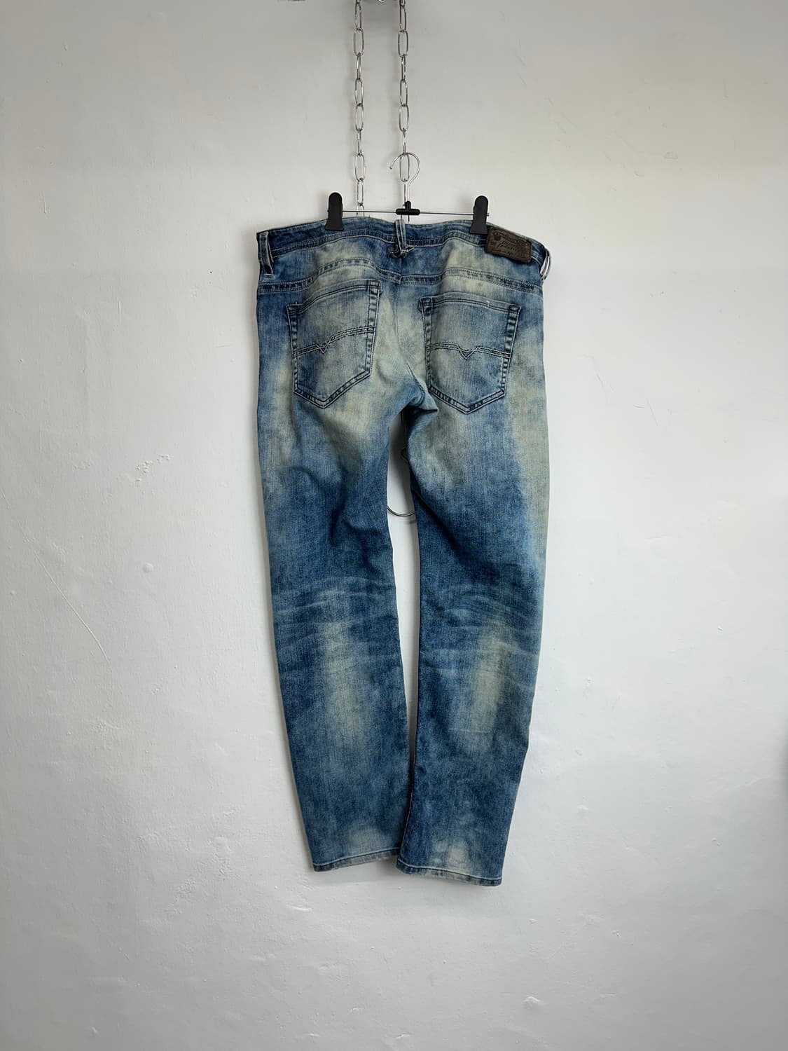 DIESEL Blue Distressed Wash Straight-Leg 상품이미지7