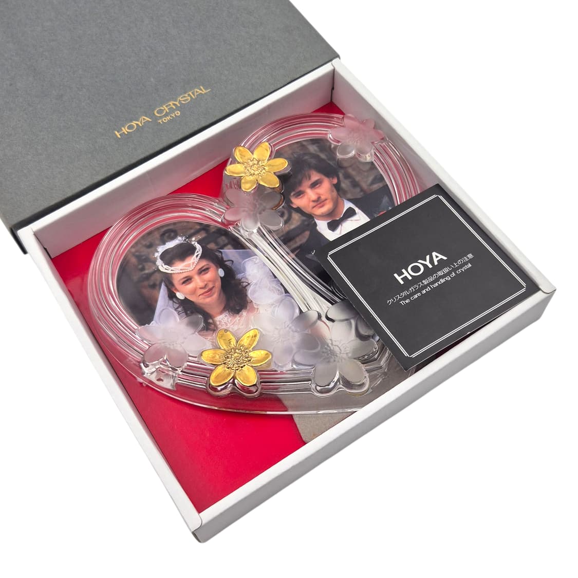 90s 호야 크리스탈 하트 꽃잎 액자 상품이미지2