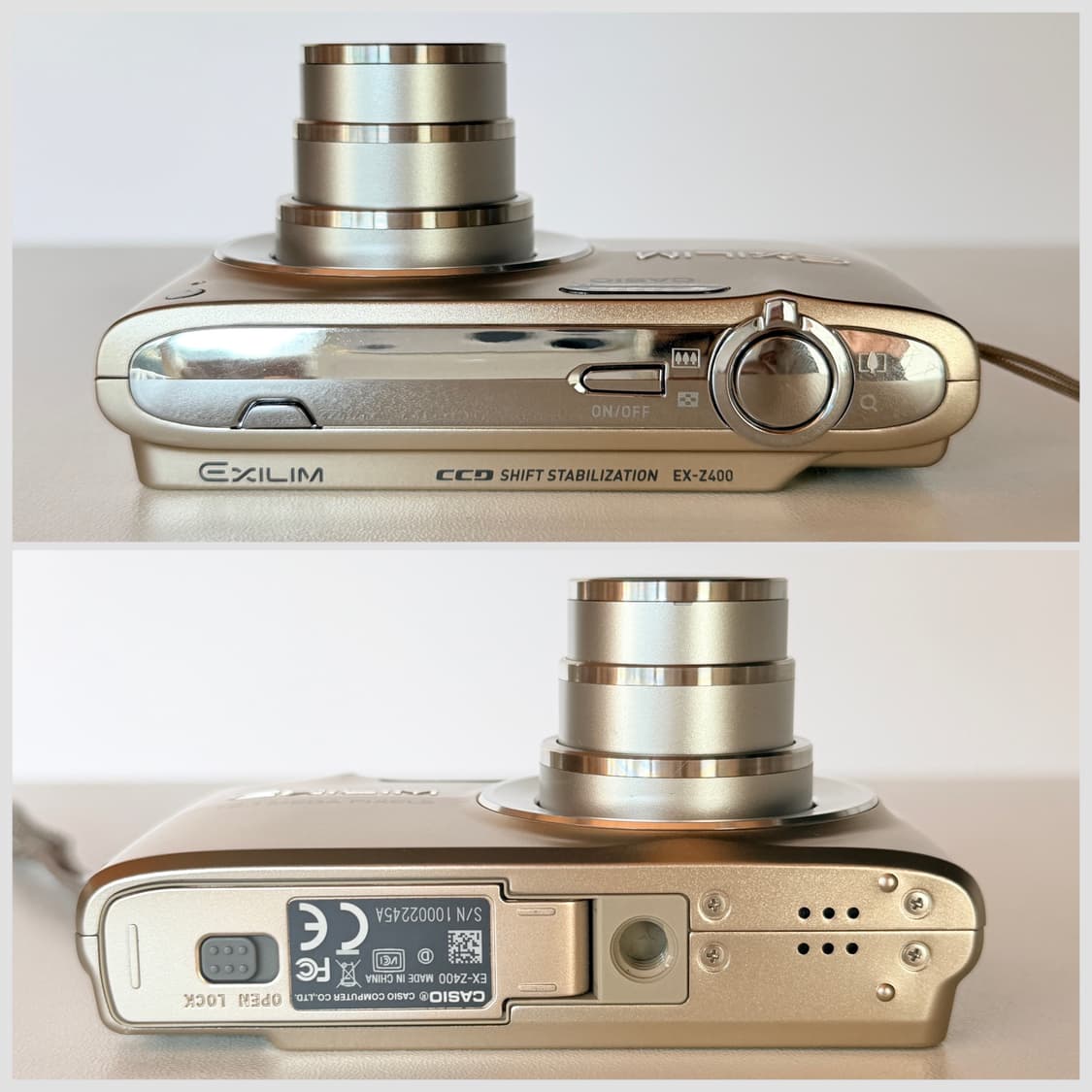 ✨태연 픽 미품✨카시오 엑슬림 EX-Z400 골드 빈티지디카 상품이미지8