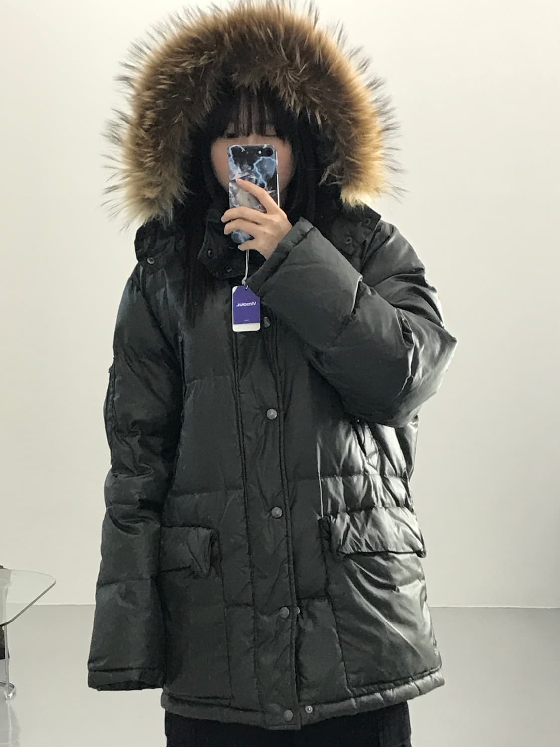 캠프7 울프조 카키 털 패딩 상품이미지2