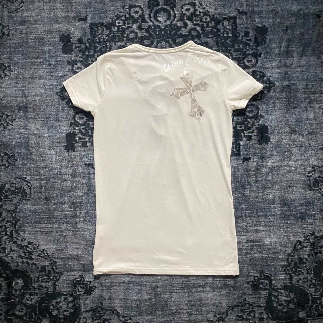 Lace-up Gothic Lettering T-shirt 상품이미지2
