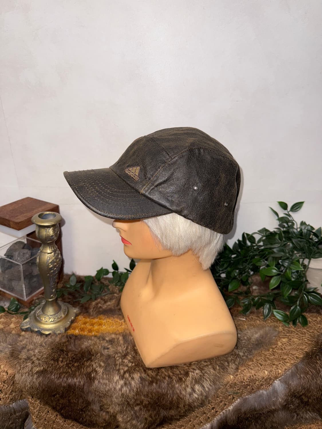 Adidas dark brown aging leather camp cap 상품이미지2