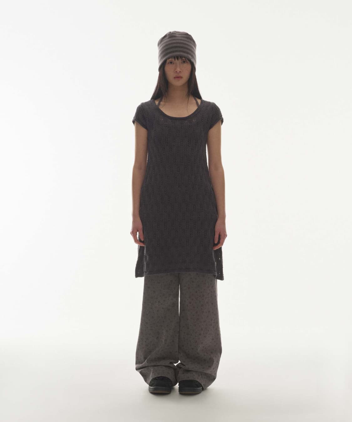 COYSEIO 코이세이오 듀얼 스트라이프 비니 퍼플 그레이 상품이미지8