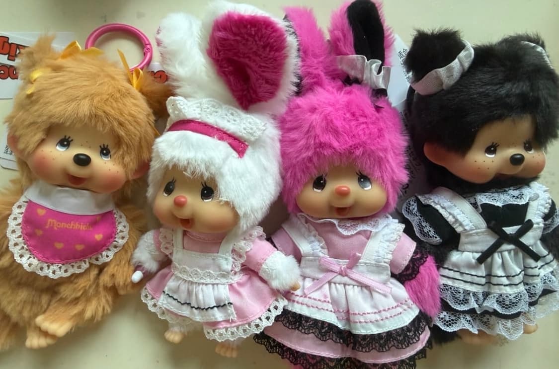 홍콩 몬치치 골드 양갈래 키링 새제품 상품이미지2