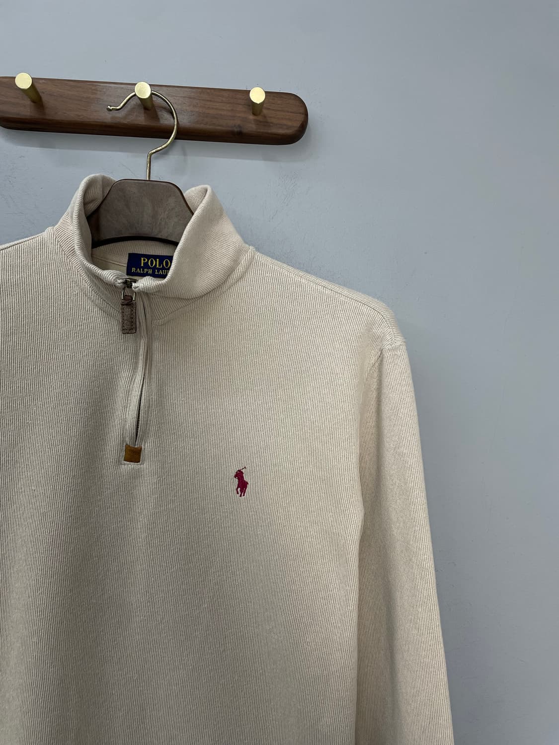 폴로 랄프로렌 베이지 코튼 하프 집업 스웨터 H1362 상품이미지3