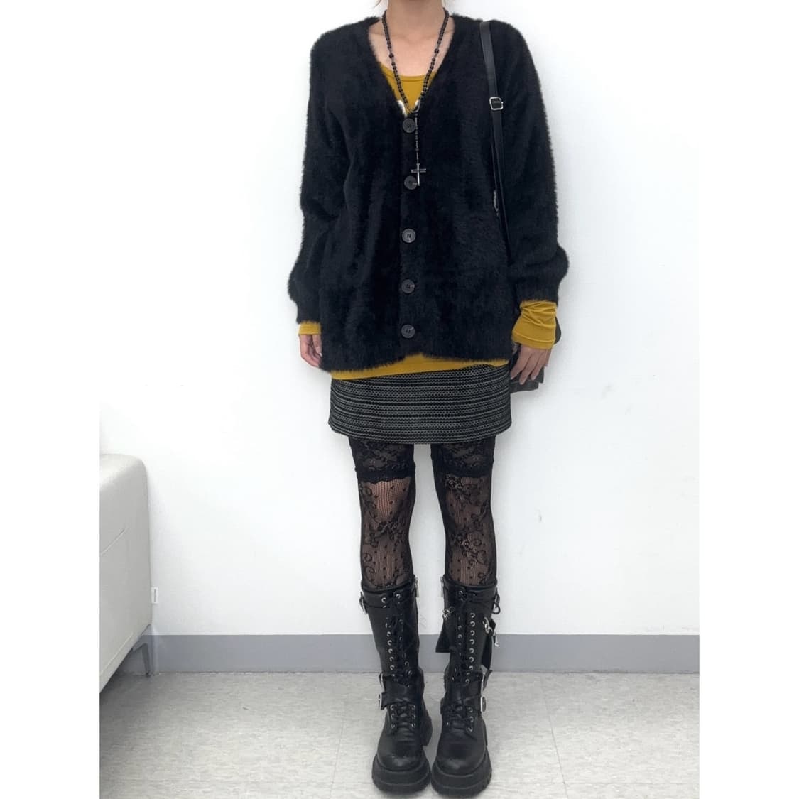 빈티지 블랙 퍼 가디건 상품이미지2
