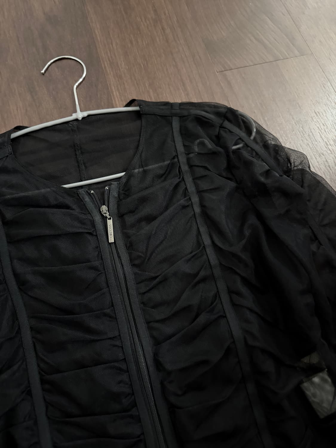 스피치오 오간자 시스루 집업 가디건 상품이미지2